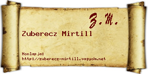 Zuberecz Mirtill névjegykártya